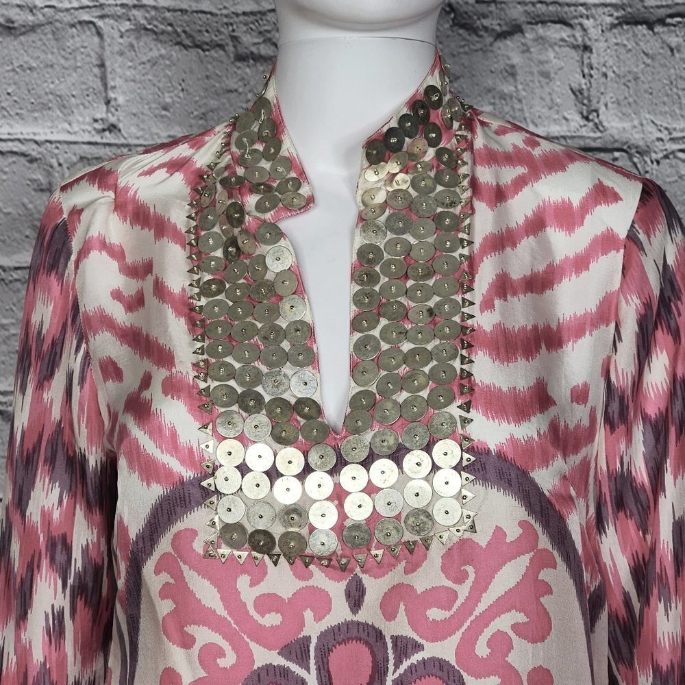 Tori Burch Silk Floral Tunic, Women's 4